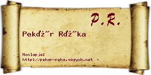 Pekár Réka névjegykártya